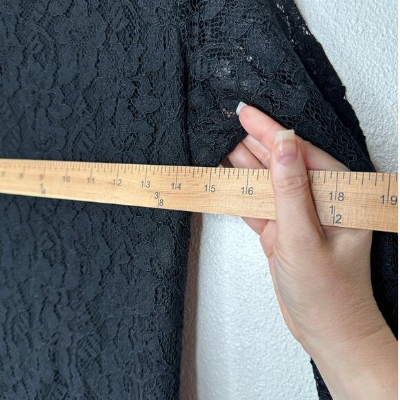 Diane von Furstenberg Black Zarita Stretch Lace Shift Dress 4 - Picture 15 of 16